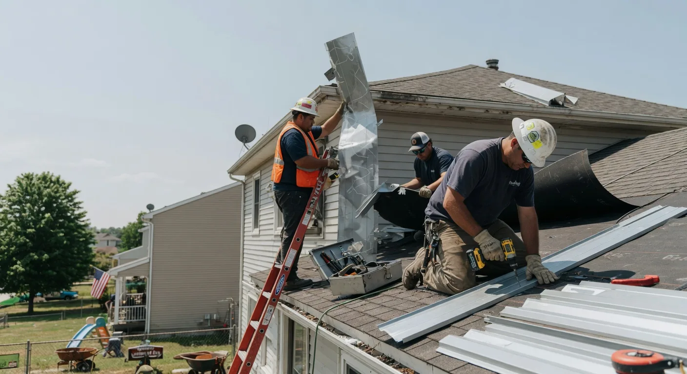 Storm Damage Metal Roof Repair in Dorchester, IA